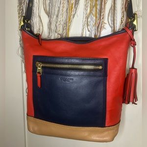 Coach {Limited Edition) Leather Legacy Colorblock Duffle Bag